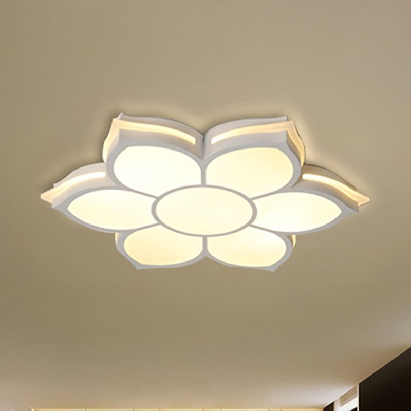 Blume Flush Mount Moderne Metall Weiß Integrierte LED Wohnzimmer Deckenleuchte in Warm/Weiß, 20.5"/27"/31.5" Dia