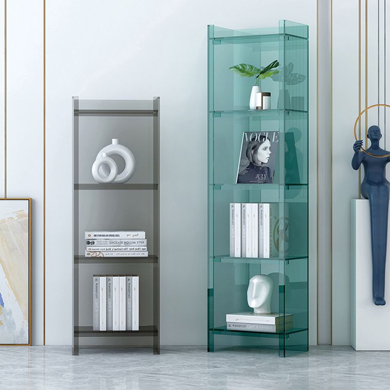 Acrylic Closed Back Standard Bookshelf Glam Vertical Bookshelf