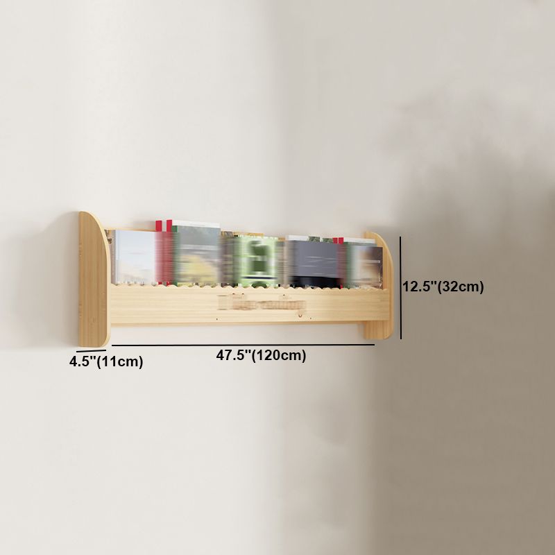 Modern Style Wooden Bookshelf Wall Mounted Shelf Bookcase for Study Room