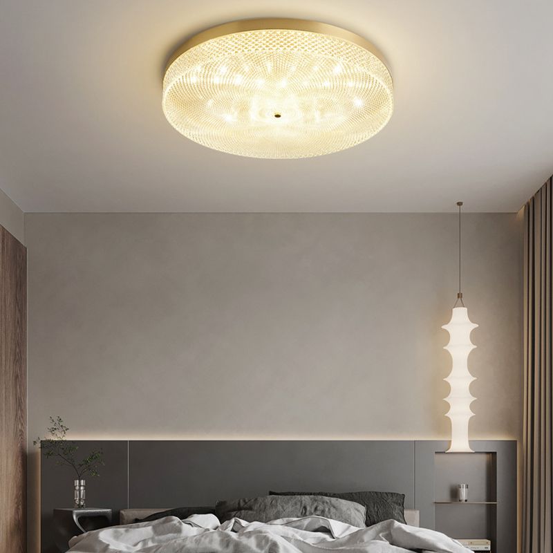 Modern Flush Light Round Ceiling Lighting with Brass and Acrylic for Bedroom