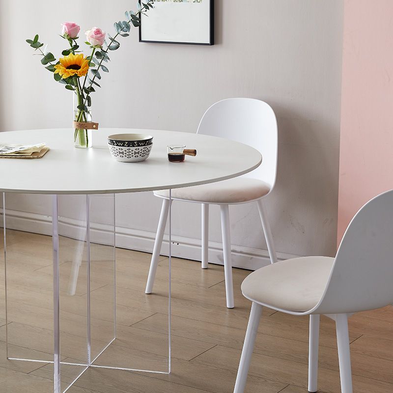 Contemporary White Stone Table Round Dining Table for Kitchen