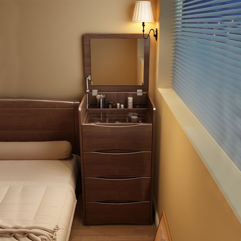 Modern 32.28" Height Solid Wood Dressing Table Mirror Make-up Vanity with 2 Drawer