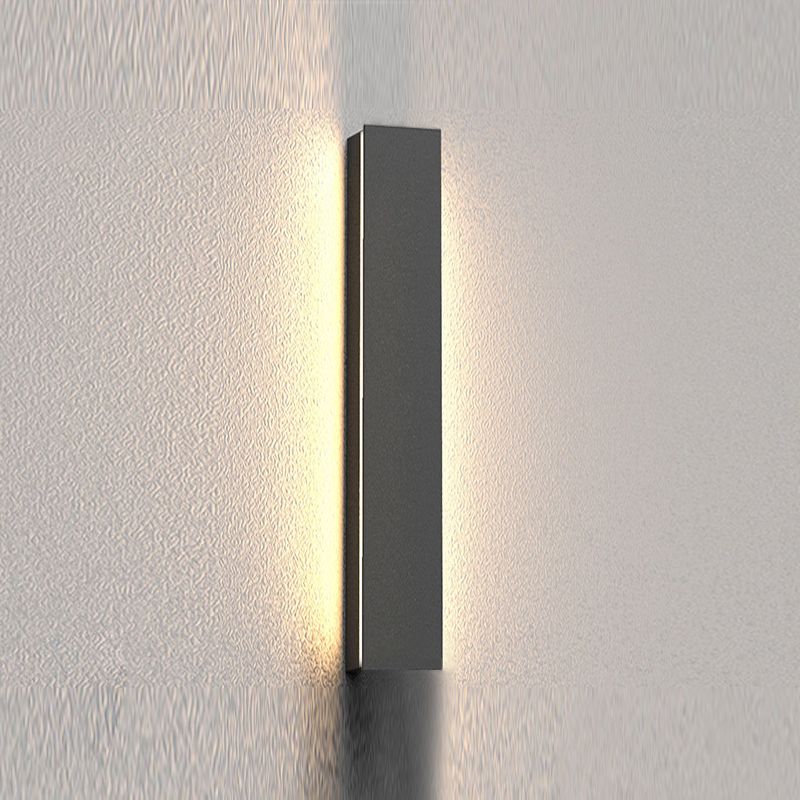 Modern Aluminum Wall Light Black Straight Shape LED Wall Sconce for Outdoors