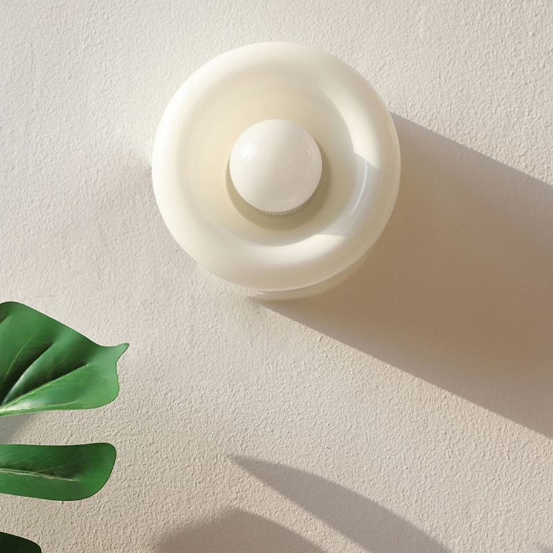 Modern White Wall Light Fixtures Glass Wall Sconce Lighting for Bedroom