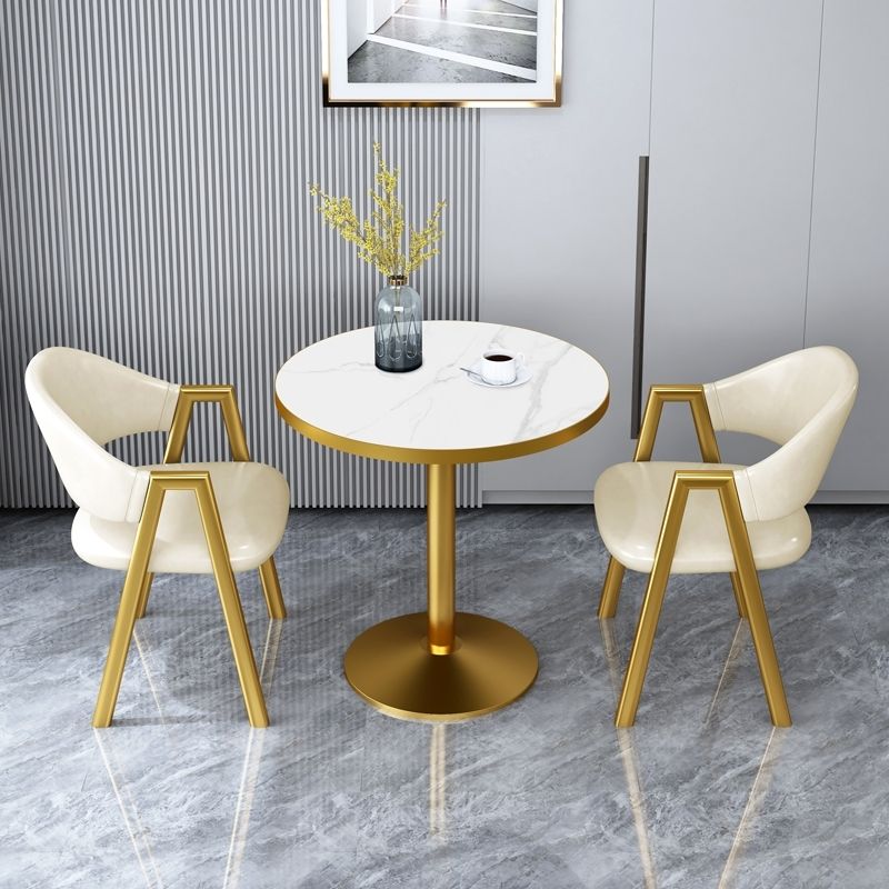 29.53" Tall Glam Style Coffee Cocktail Table Metal Pedestal Coffee Table