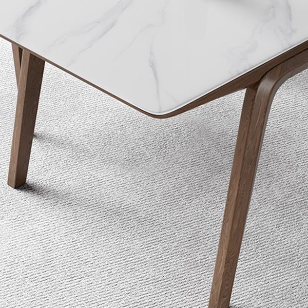 5/7 Pcs Contemporary Stone Rectangle Shape Dinette Table with Upholstered Chair