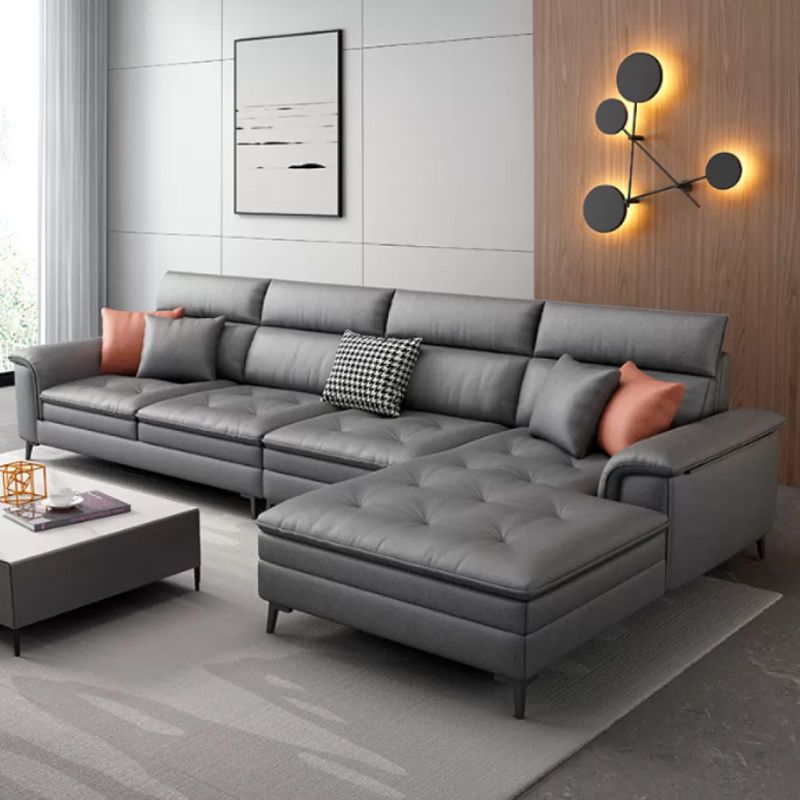 133.86" L Modern Sectionals Pillow Top Arm Sectionals with 4-Seater