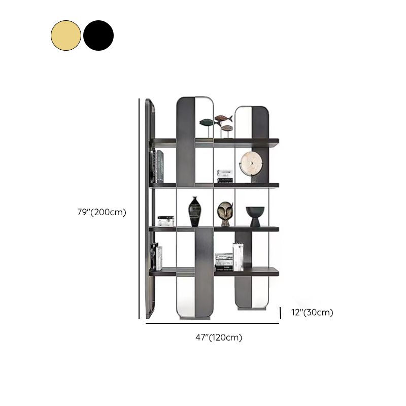 Contemporary Metal Bookshelf Standard Open Back Bookcase with Shelves