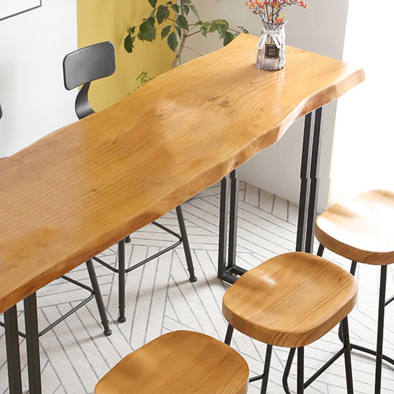 Modern 1/4/7 Pieces Bar Table Set Rectangle Pine Wood Counter Table for Balcony Cafe