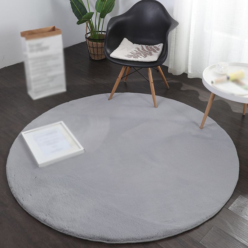Tapis moderne gris en Polyester de couleur unie, résistant aux taches, pour la décoration de la maison