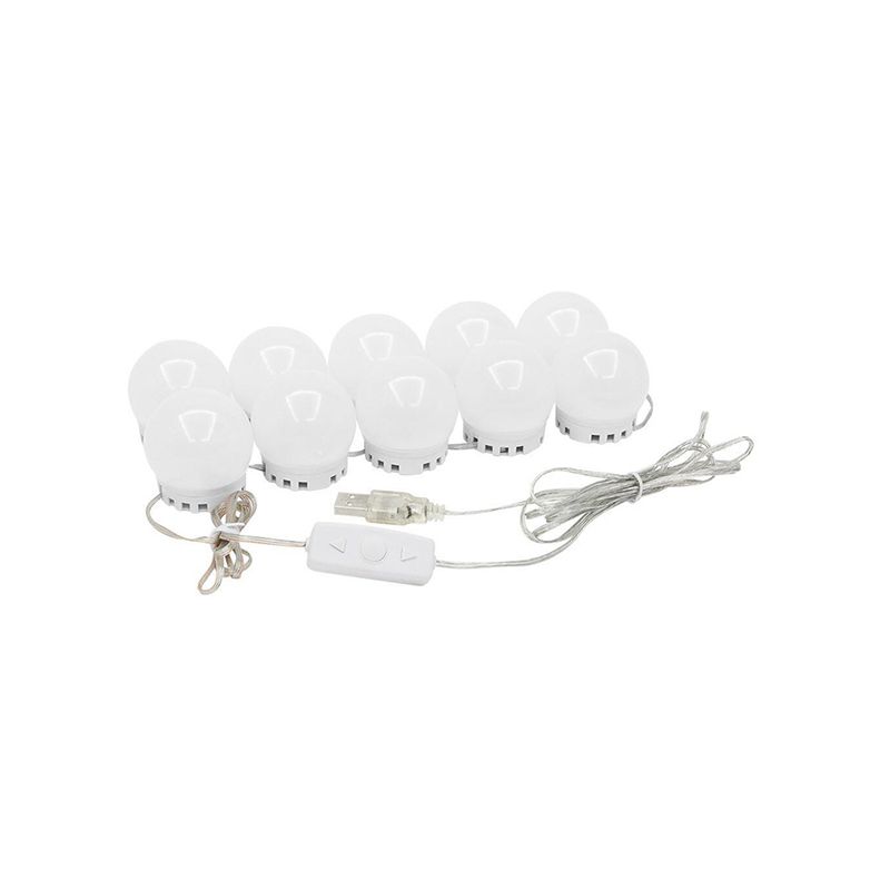 Sphere Vanity Strip Minimalism Plastic LED Make-Up Lighting in White for Dressing Room