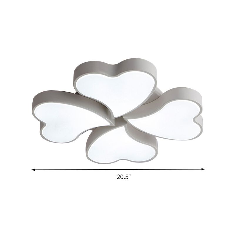 Plafonnier en forme de cœur en acrylique, plafonnier LED Art déco en blanc pour chambre à coucher