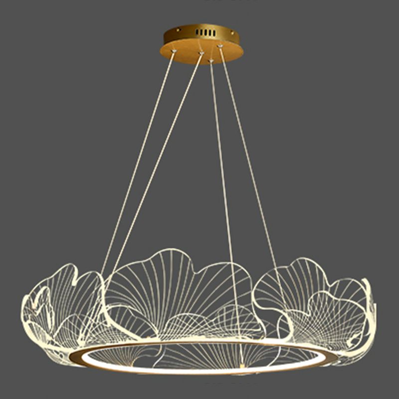 Flower Shape Chandelier Lamp Modern 1 Light LED Hanging Light for Bedroom