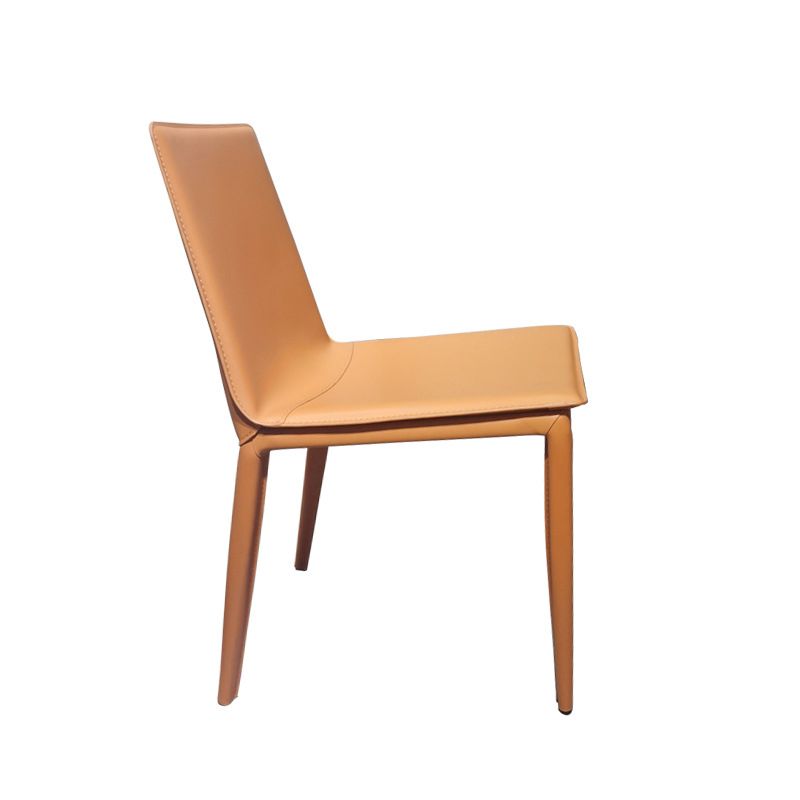 Faux Leather Dining Chairs Contemporary Side Chairs with Metal Base