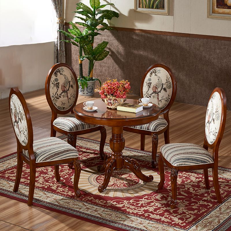 Victorian Style Kitchen Wooden Chair Dining Armless Side Chairs