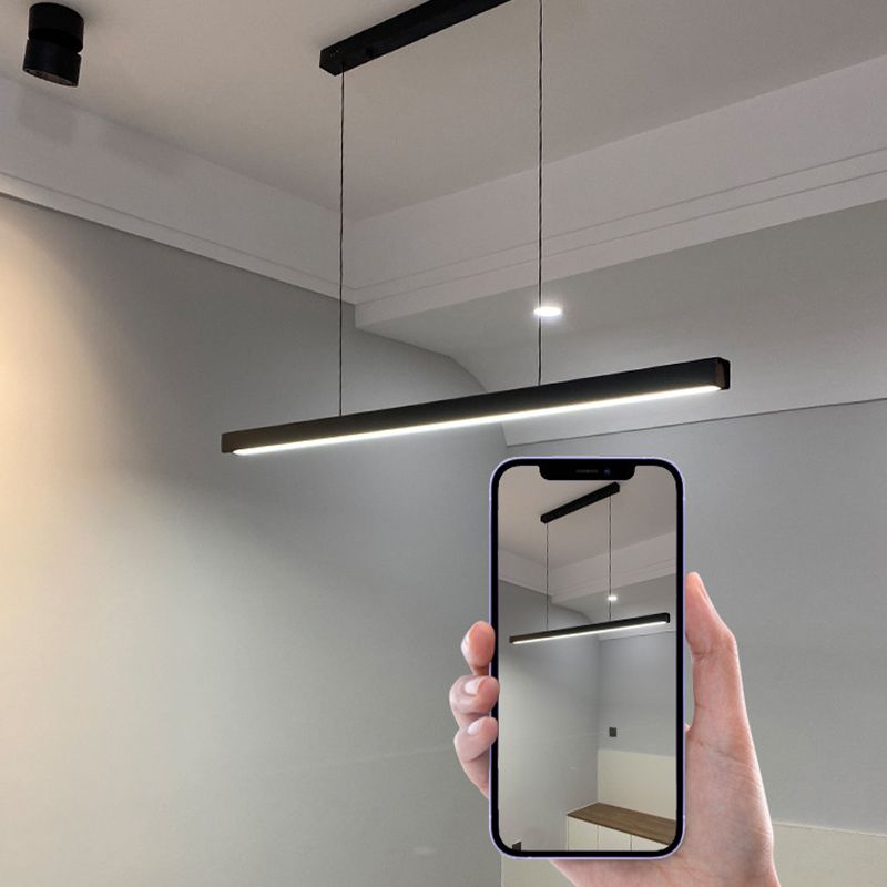 Single Modernism Black Ceiling Light LED Kitchen Island Lighting for Bedroom