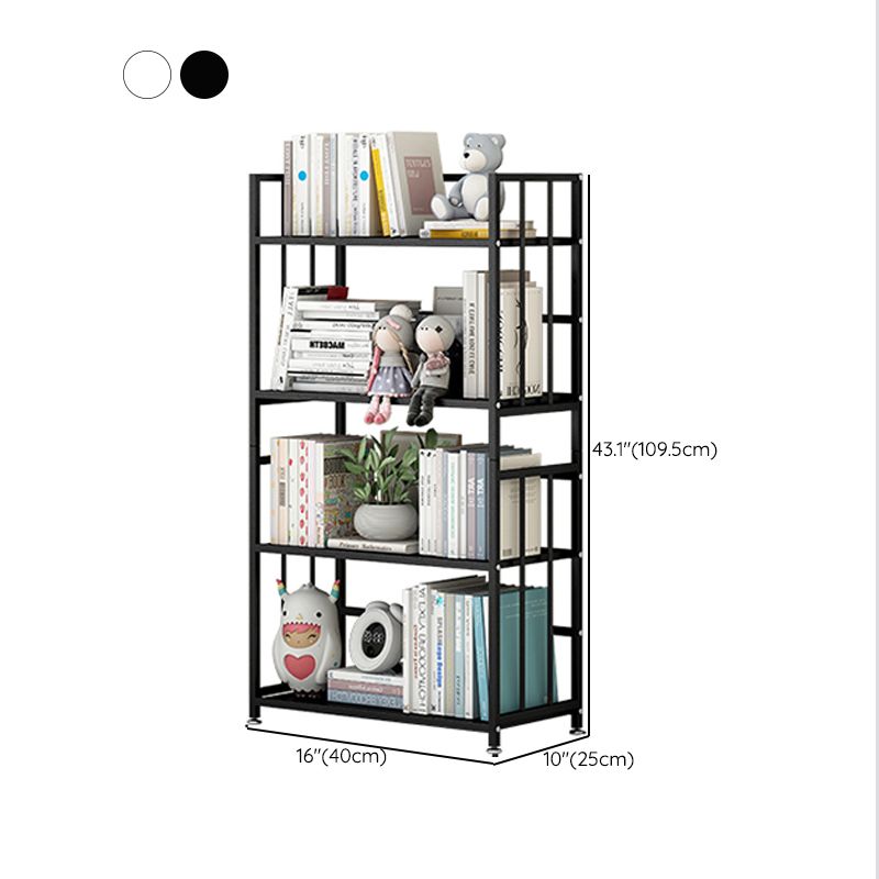 Open Back Standard Bookcase Metal Modern Bookshelf with Shelves