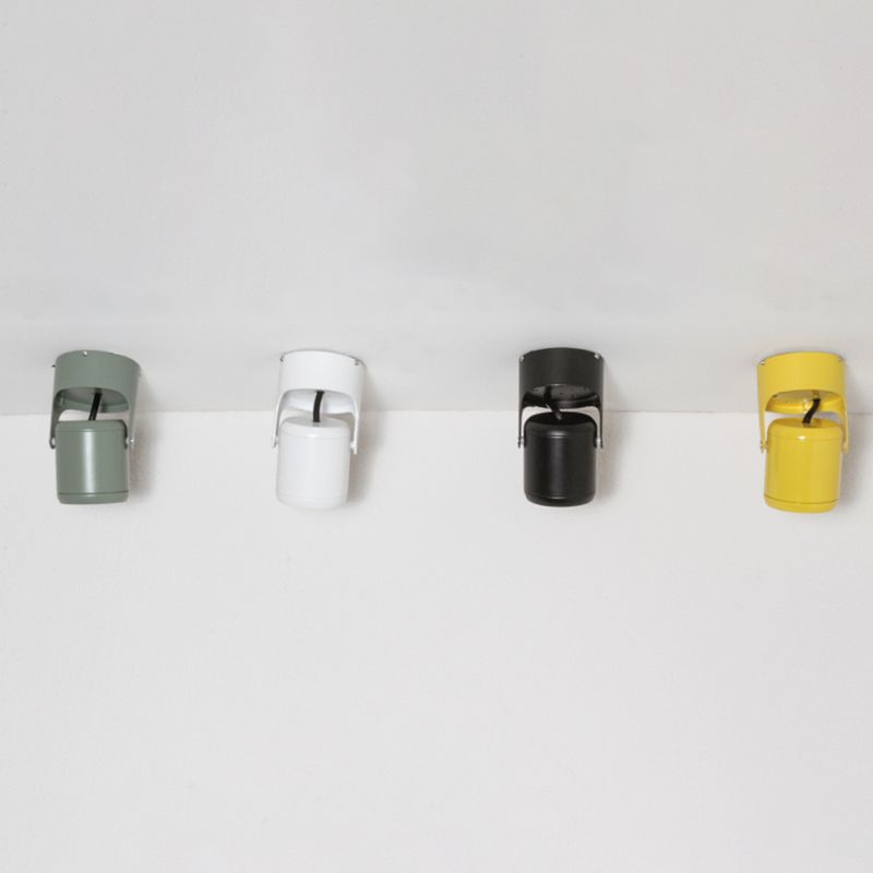 Luz empotrada cilíndrica giratoria estilo macarrón LED con pantalla de metal para dormitorio
