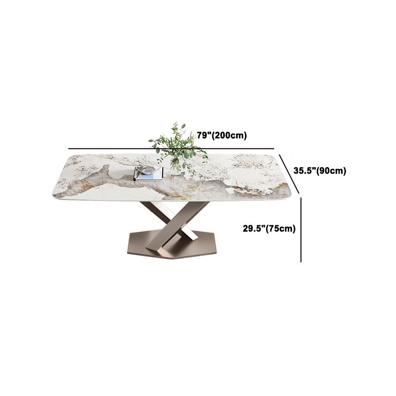 Contemporary Rectangle Sintered Stone Dining Table Set 1/2/5/7 Pieces Dining Set