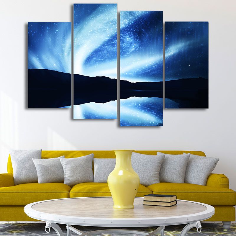 Kids Style Stars Spiral Paintings Dining Room Wall Art Decor in Blue, Multiple Sizes