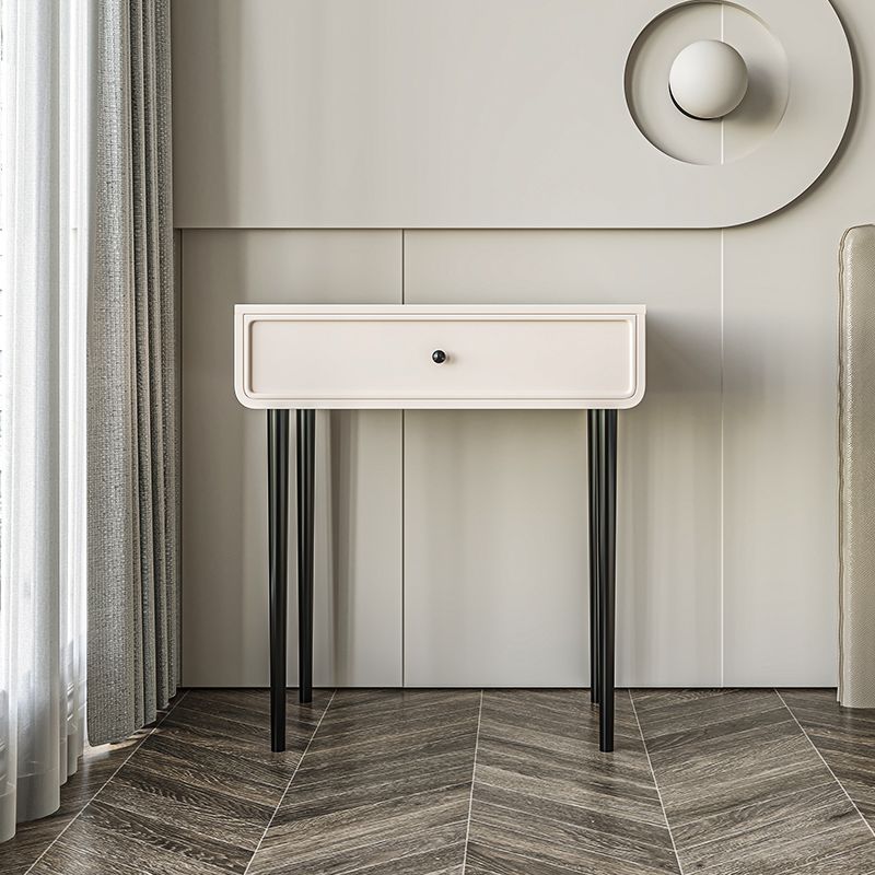 Contemporary White Solid Wood Table Makeup Vanity with Drawers