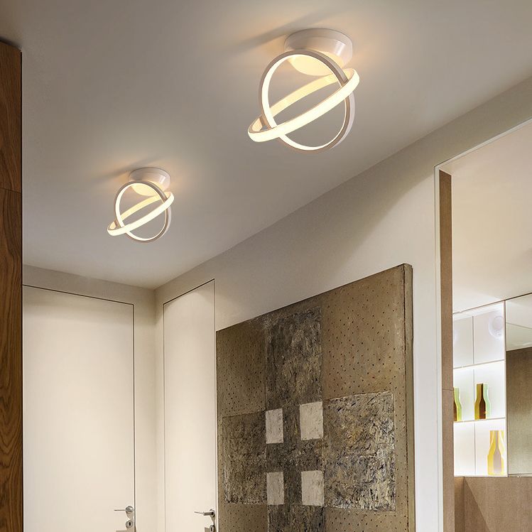 Lampada da soffitto da incasso in stile moderno con paralume rotondo a 2 luci