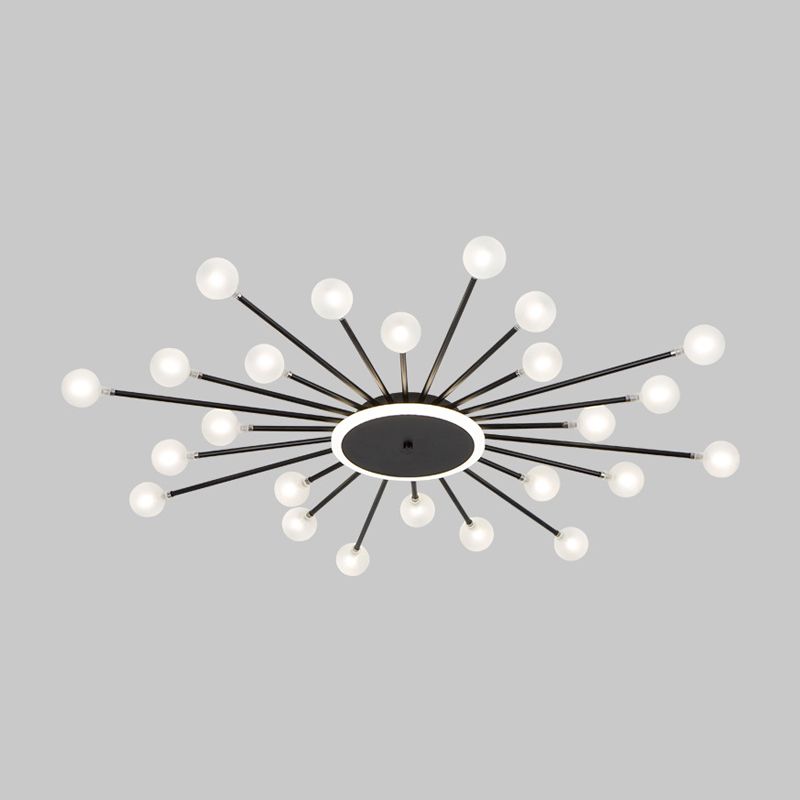 Radial Bedroom Flush Mount Fixture Metal LED Minimalistic Close to Ceiling Light