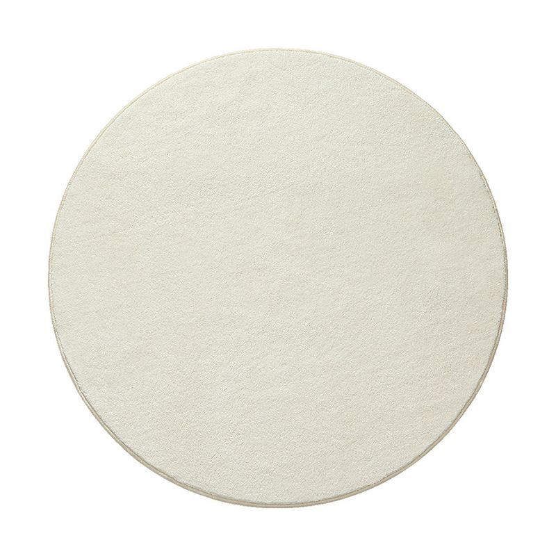 Apricot Solid Color Rug Polyster Modern Rug Non-Slip Backing Rug for Home Decor