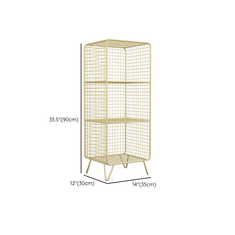 Modern Closed Back Standard Bookshelf Metal Shelves Included Bookcase