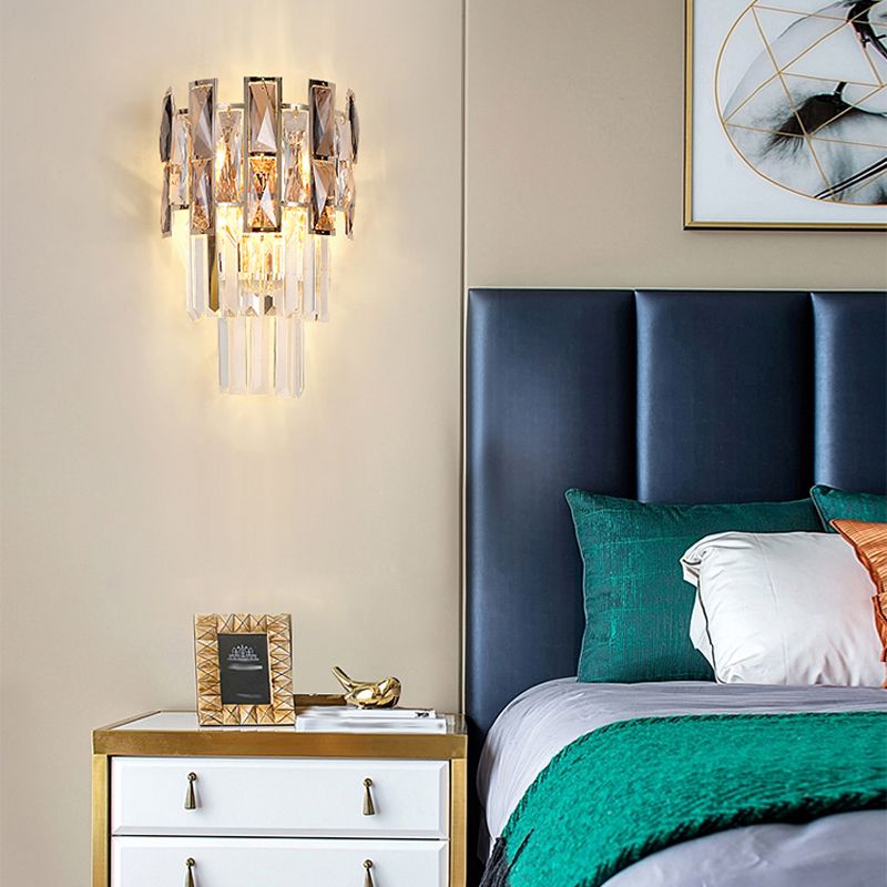 Unique Shape Wall Light Fixture Modern Crystal Wall Mounted Lighting for Living Room