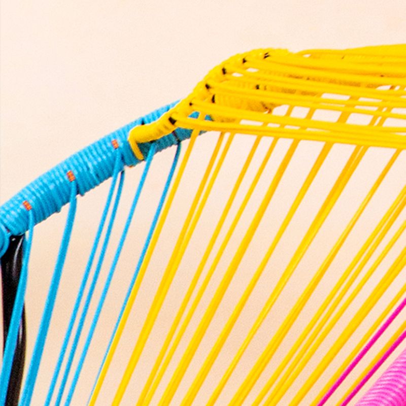 Contemporary Rocking Chair Rattan Wing Chair Back Solid Color Indoor Rocking Chair