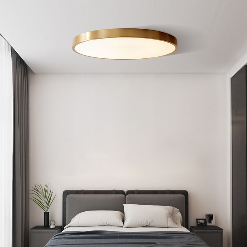 1-Light Round Shaped Flush Mount Light Modern Style Metal Led Flush Mount