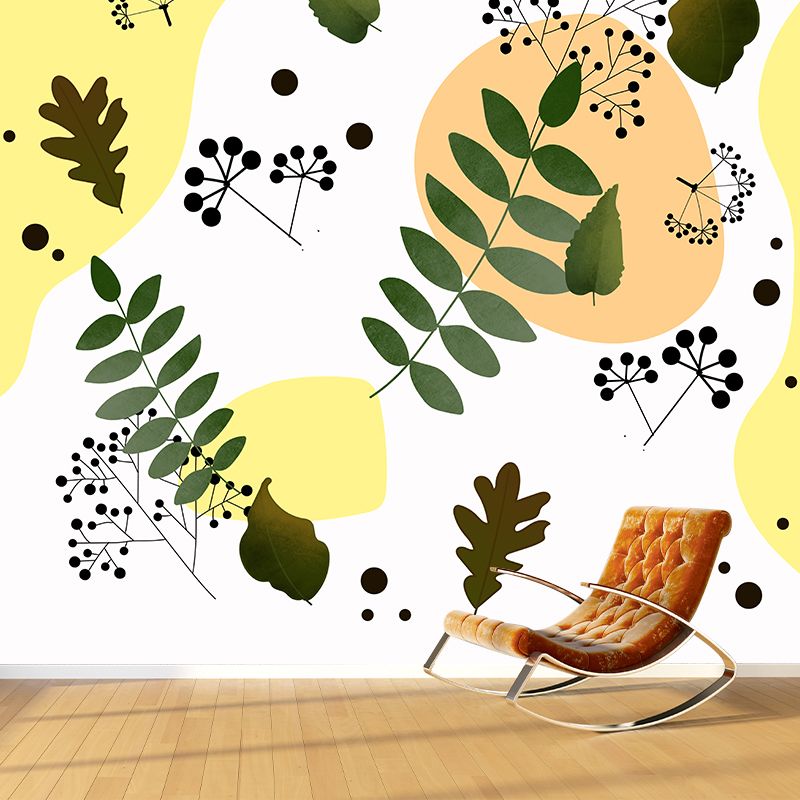 Environmental Tropical Plant Illustration Wallpaper Bedroom Wall Mural