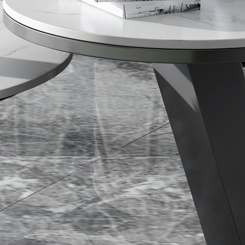 Modern 19.68" Tall Side Table Black Metal Sofa Side Accent Table