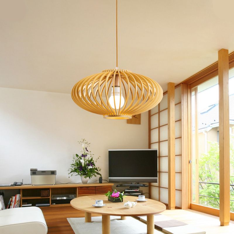 Lámpara colgante de láser negro/amarillo contemporáneo 1 cabezal de madera de techo de madera luz para restaurante