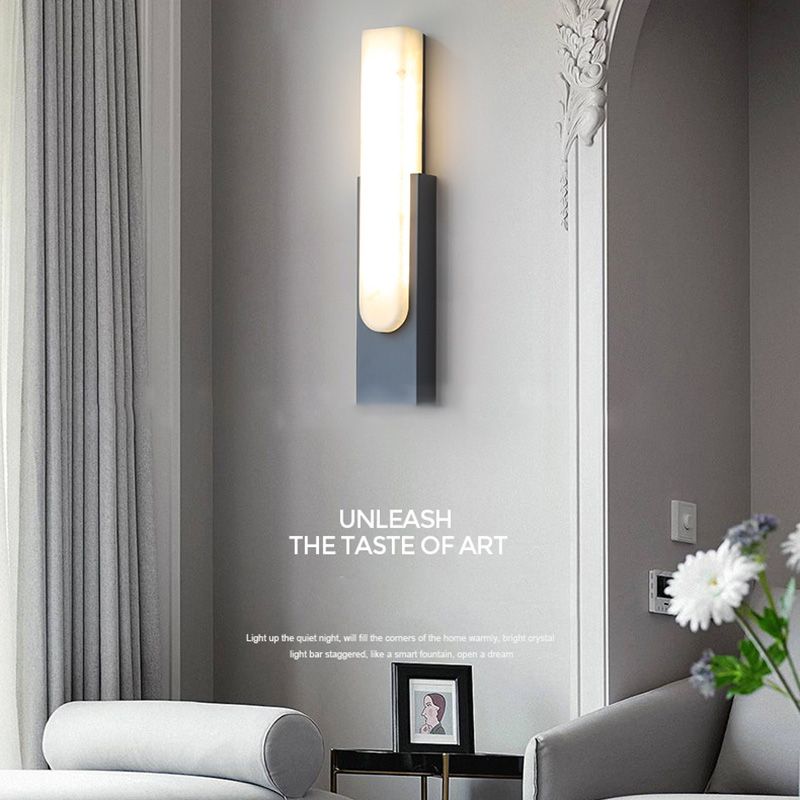 Rectangle Wall Mounted Light Fixture Contemporary Simplicity Stone Wall Lights for Corridor