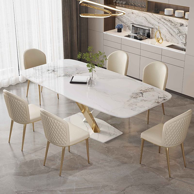 Glam Sintered Stone Dining Set 1/4/5/7 Pieces Dining Set with Pedestal Base