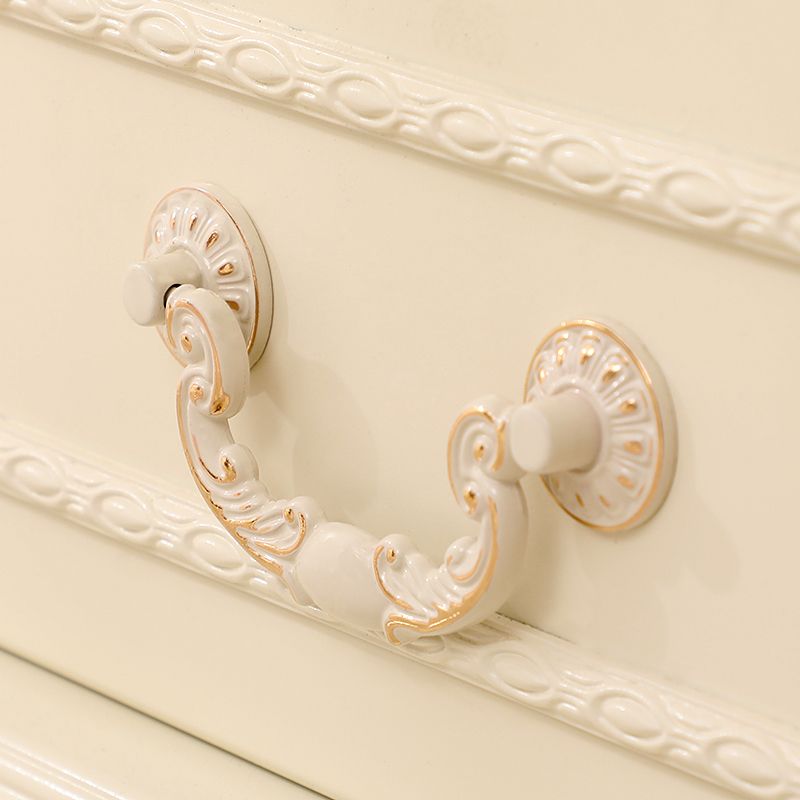 Traditional Solid Wood Display Stand Glass Doors Hutch Cabinet for Bathroom