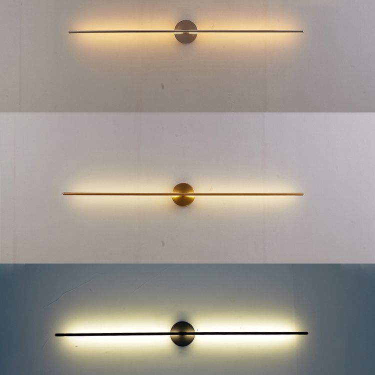 Metal Linear Shape Wall Light Modern 2 Lights Wall Mount Fixture