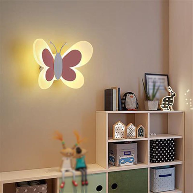 Contemporary Butterfly Wall Lamp Metal 1 Light Sconce Lights