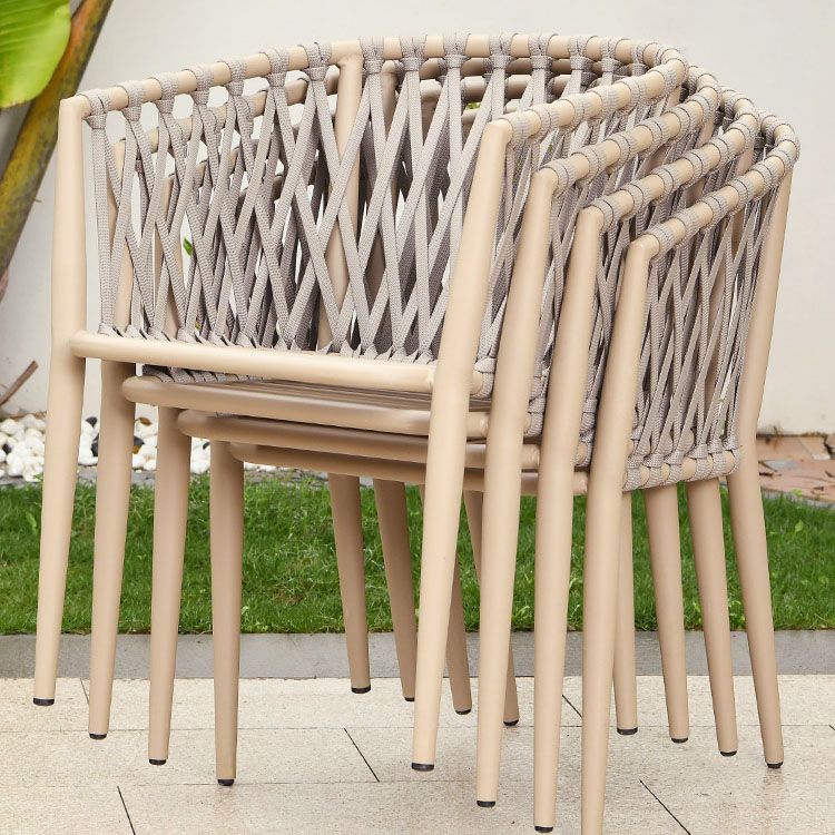 Tropical with Arm Outdoor Chair Open Back Patio Dining Armchair