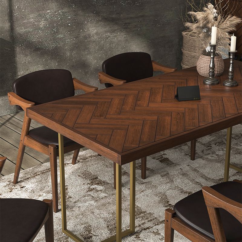 Traditioneller luxuriöser Rechteck Esstisch Massiv Holz Tisch für Esszimmer
