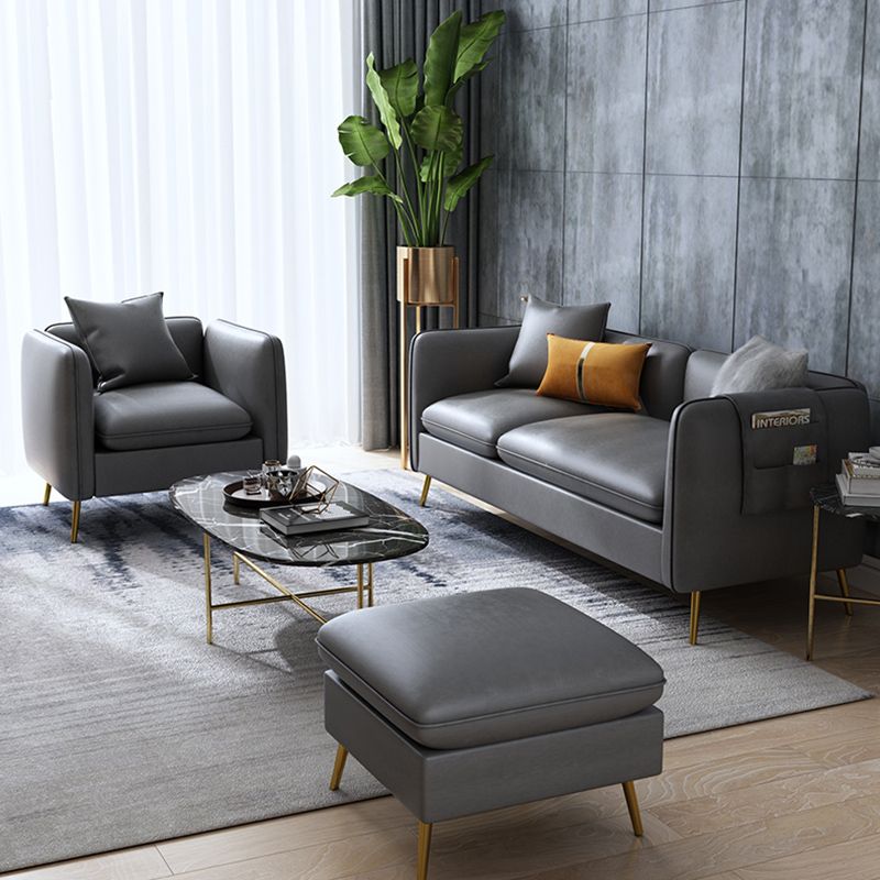 Faux Leather Modern Sofa 30"W Sofa with Storage for Living Room