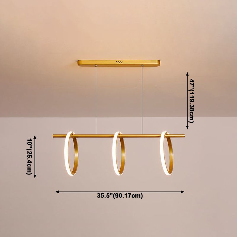 Geometric Island Lighting Modern Metal 3 Light Island Pendant Lights for Kitchen