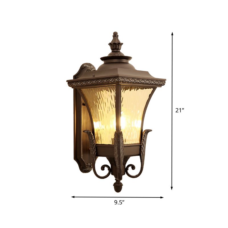 Logra de la luz de la pared de la linterna 1 cabeza de aluminio apliques de pared en negro con sombra acrílica