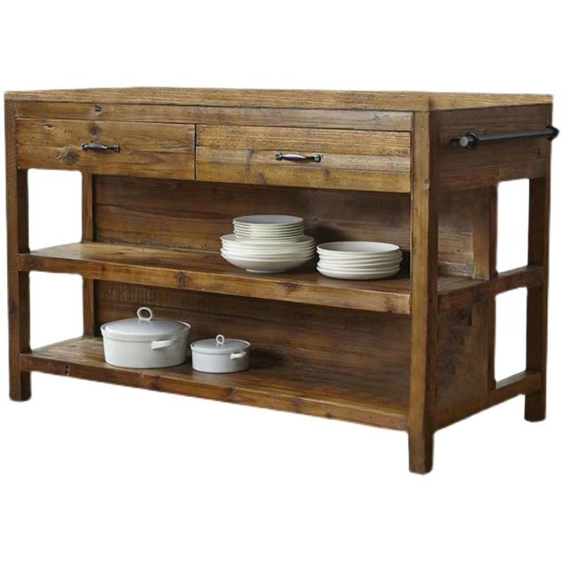 Home Dining Kitchen Island Table Wooden Legs Kitchen Island with Drawer