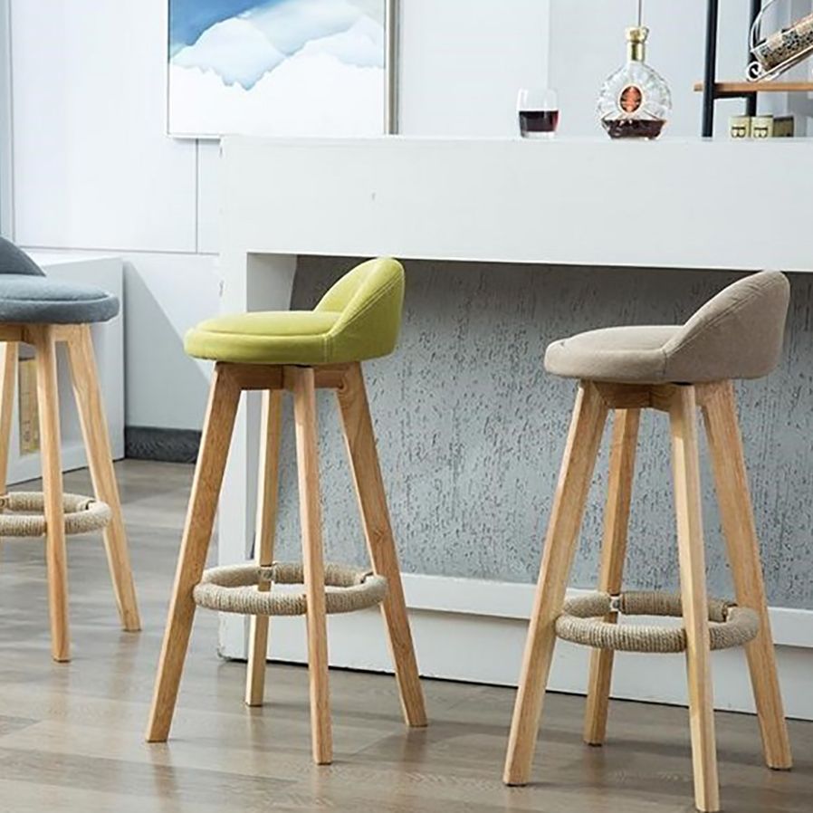 Contemporary Style Low Back Bar-stool Wooden Bar Stool for Restaurant
