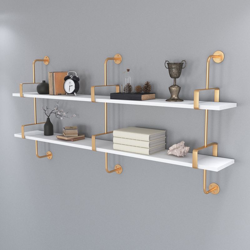 Contemporary Engineered Wood Bookshelf Floating White Bookcase