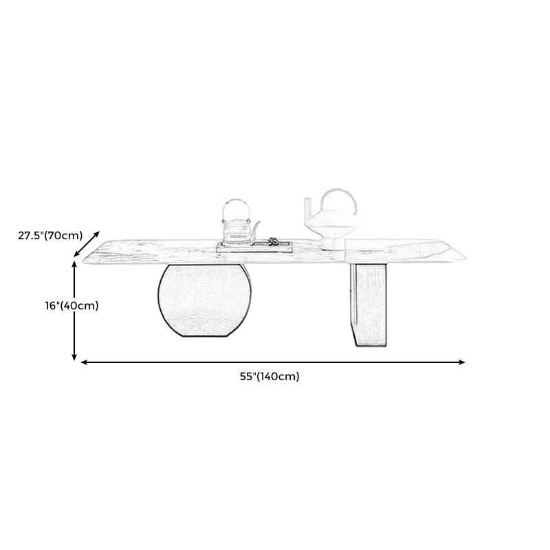 Marble White Rectangular Coffee Table Modern Round Cocktail Table