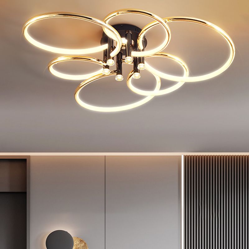 Luminaires encastrés contemporains Lampes encastrées linéaires en métal en or